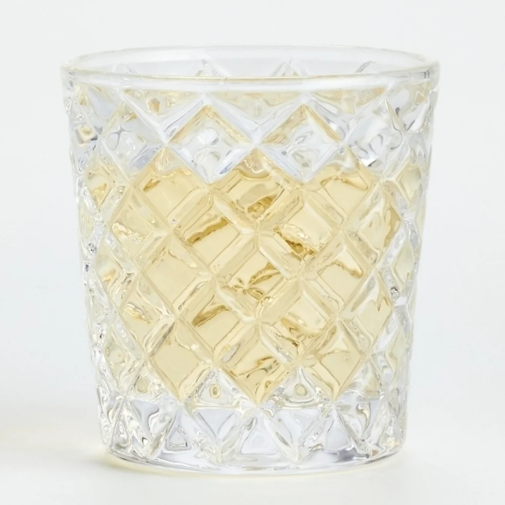 TWO 3 oz Crate & Barrel Clear Faceted Shot Glasses (Set of 2) Nwt No Box